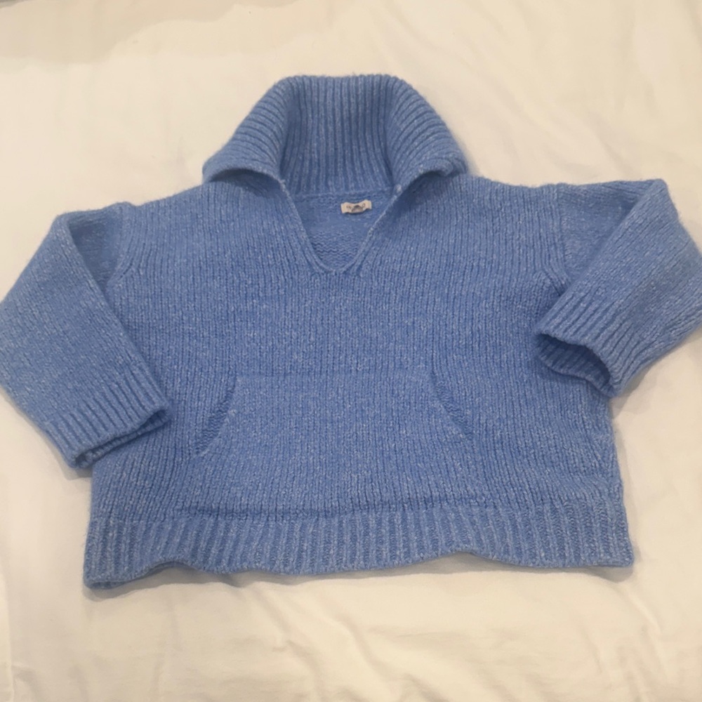 Pilcro Cozy V-Neck Sweater in Light Blue